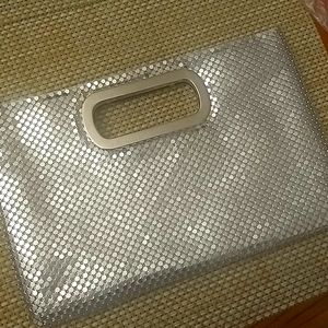 Metallic Silver Clutch.